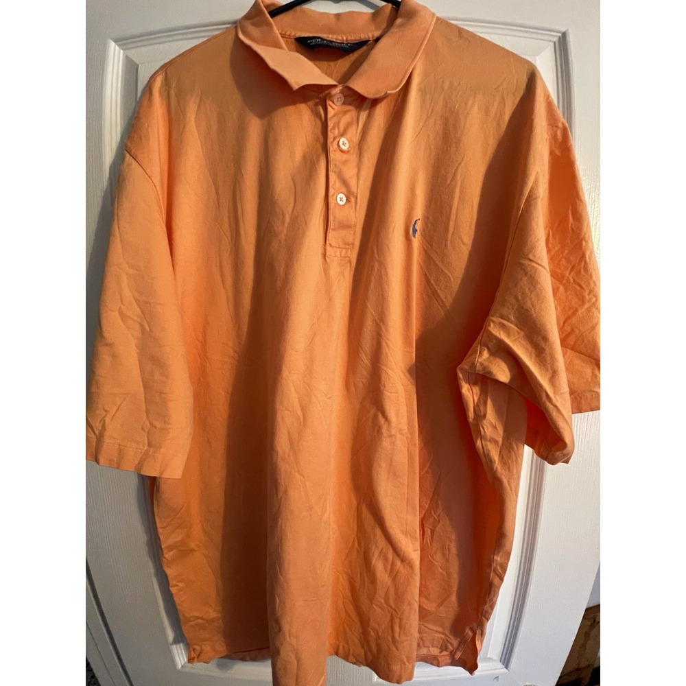 Polo Golf Ralph Lauren Men's XXL Orange Cotton Polo Shirt Embroidered